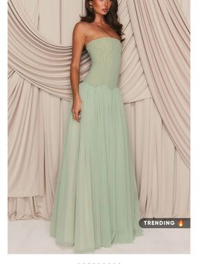 NWT White Fox Mint Green Evening Gown